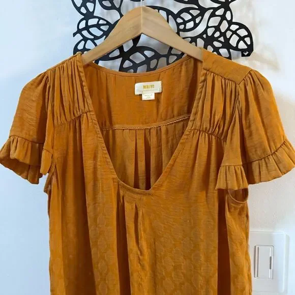 Anthropologie Maeve Hailey Flutter-Sleeve Top M - Picture 9 of 11